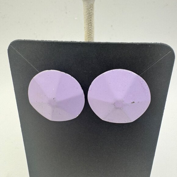 Vintage Lavender Purple Geometric Stud Earrings - Picture 2 of 5